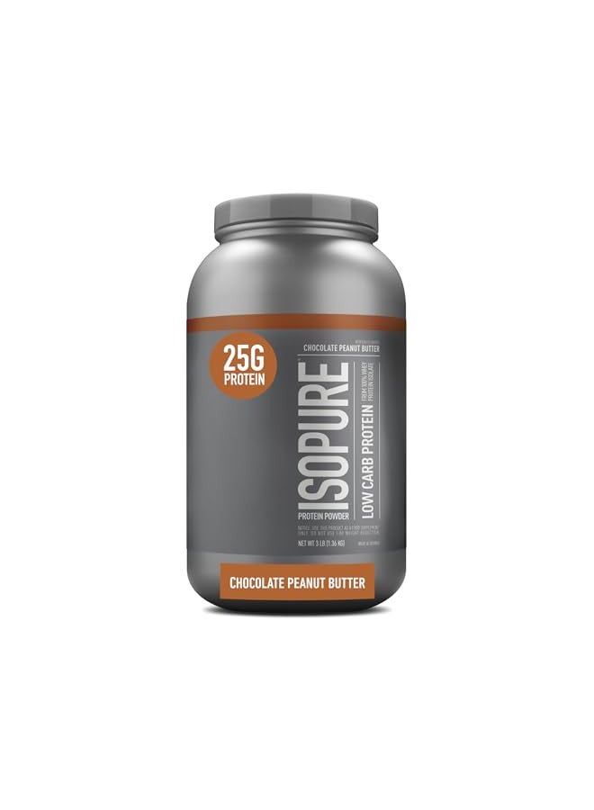Isopure Isopure Protein Powder, Low Carb Whey Isolate with Vitamin C & Zinc for Immune Support, 25g Protein, Keto Friendly, Chocolate Peanut Butter, 40 Servings, 3 Pounds (Packaging May Vary) - Image 1
