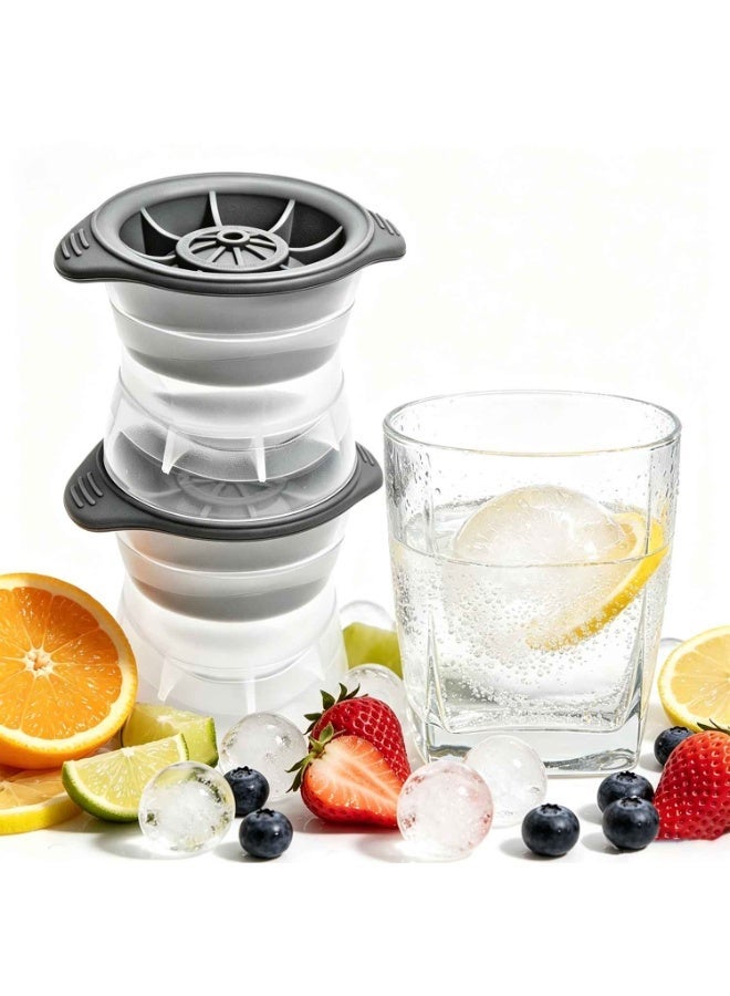 Sphere Ice Molds,Set of 2,Makes about 5CM (1.96") Crystal Clear Ice Balls,Silicone Reusable Ice Cube Trays for Soda, Juice, Coffee,Cooling Drinks,Summer Essentials - Image 1
