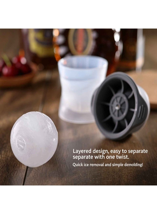 Sphere Ice Molds,Set of 2,Makes about 5CM (1.96") Crystal Clear Ice Balls,Silicone Reusable Ice Cube Trays for Soda, Juice, Coffee,Cooling Drinks,Summer Essentials - Image 4