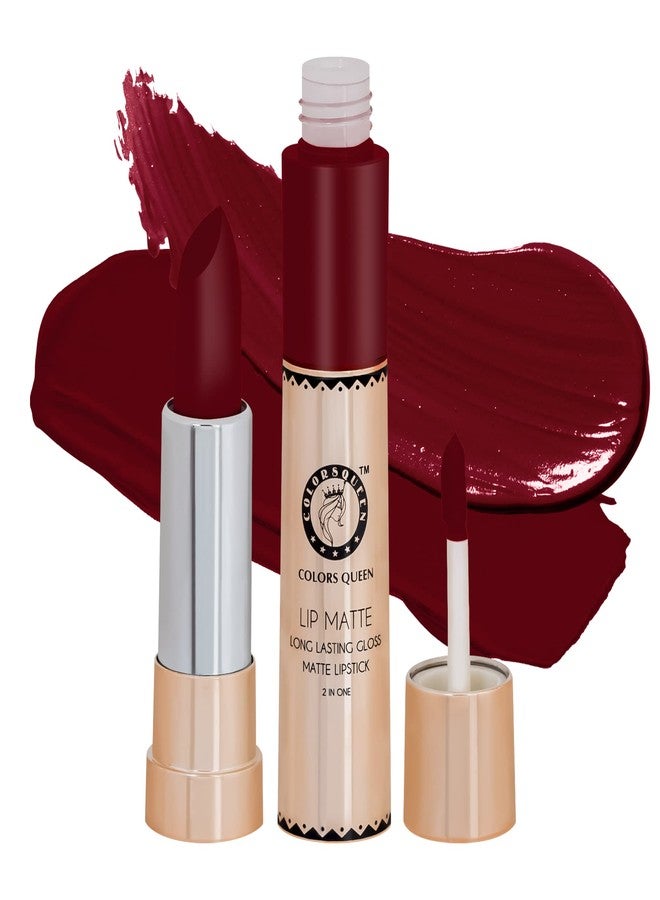 Colors Queen 2 in 1 Matte Lipstick | Lip Matte | Long Lasting Gloss, Waterproof, Non Transferable| (37 - Fire Red 8g) - Image 1