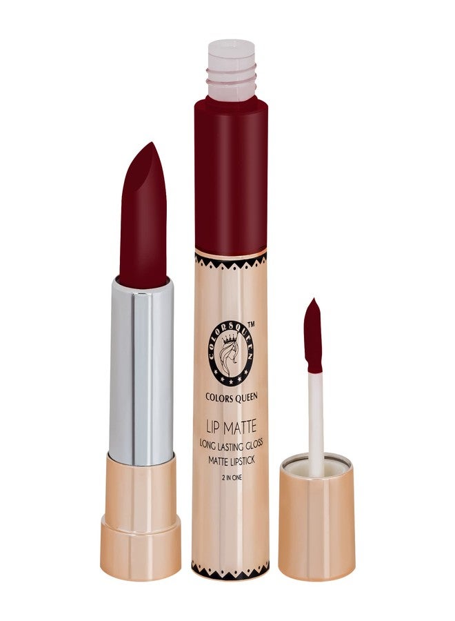 Colors Queen 2 in 1 Matte Lipstick | Lip Matte | Long Lasting Gloss, Waterproof, Non Transferable| (37 - Fire Red 8g) - Image 3