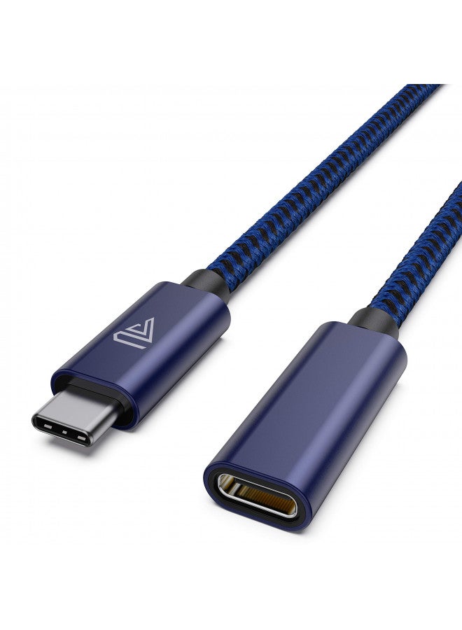 Faracent كابل تمديد USB نوع C من فاراسنت، (6 أقدام/1.8 متر) USB 3.1 (5 جيجابت في الثانية) ذكر إلى أنثى كابل بيانات مضفر لجهاز MacBook Air M2 M1 Pro، iPad Pro 2021، Surface، Samsung Galaxy S21/S10/S9 أزرق - Image 1