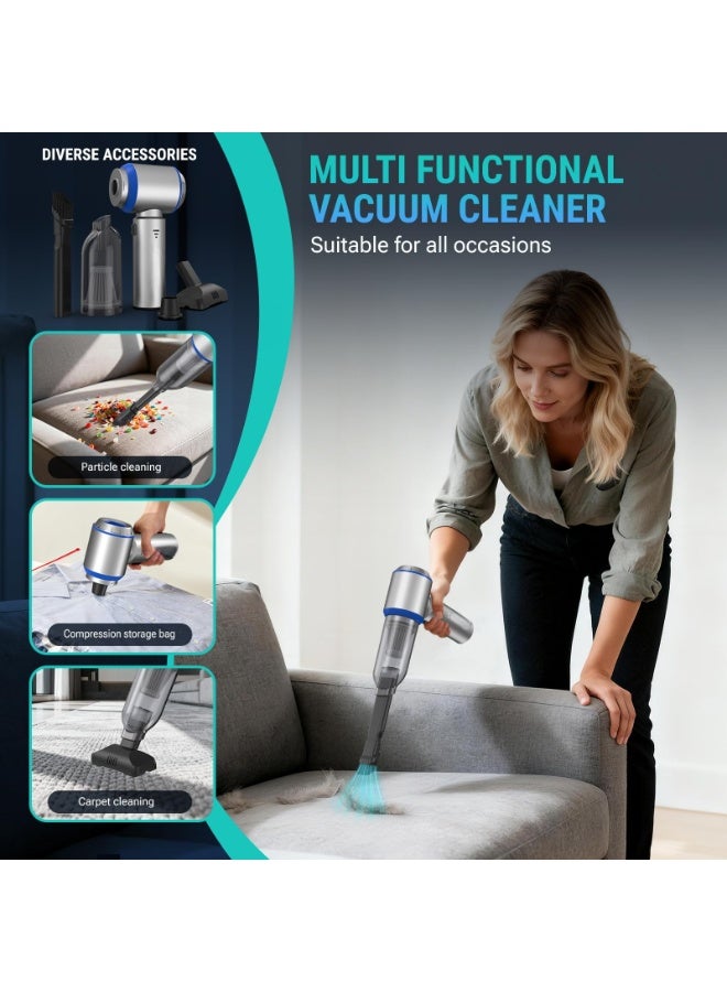 SUITU 17000PA High-Power Car Vacuum Cleaner – Portable Cordless Mini Vacuum, 4-in-1 Compressed Air Duster, Blower, Handheld Vacuum with Brushless Motor, Suitable for Car, Home, Office, Camping. - Image 2