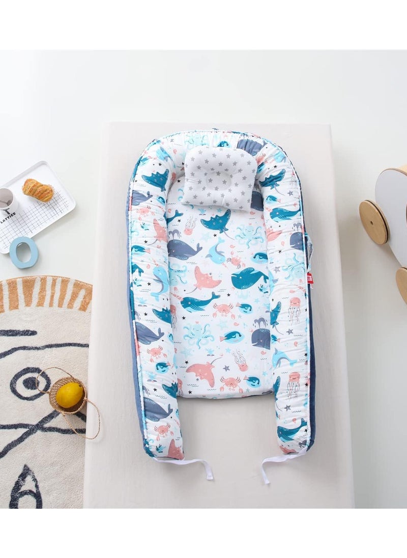 Moro Moro Cotton Baby Nest with Full Zipper – Adjustable & Portable for Newborns  - Image 5