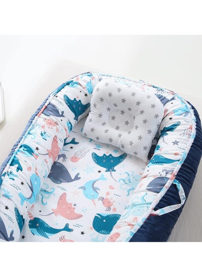 Moro Moro Cotton Baby Nest with Full Zipper – Adjustable & Portable for Newborns  - Image 2