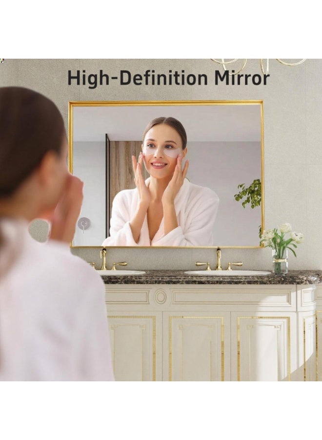  CityRiya-Long مرآة حمام، مرآة حائط كاملة الطول، مرآة لكامل الجسم مقاس 60 × 90 سم، مرايا حمام مثبتة على الحائط، مرآة مكياج حديثة كبيرة معلقة مع إطار من سبائك الألومنيوم للزينة وغرفة النوم وغرفة المعيشة - Image 3