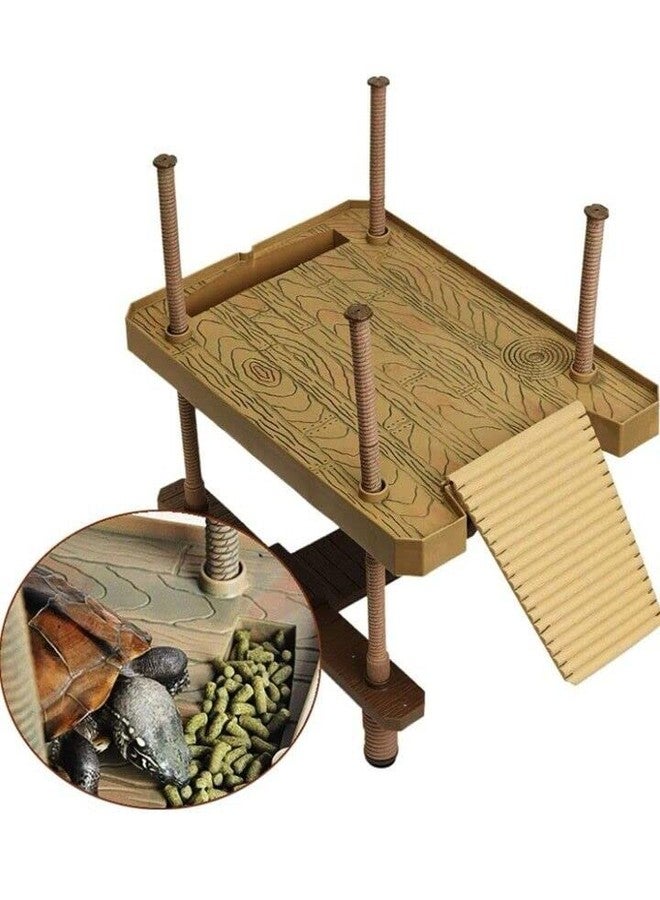 LinaLife Turtle Pier Basking Platform Aquarium Fish Tank Reptile Floating Dock Pier Decor Decorative, Functional, and Naturally Inspired 16" Ramp Ladder Tank with Ramp Ladder for Aquariums Tank - Image 3