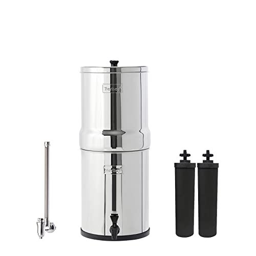 Berkey Royal Berkey Gravity-Fed Water Filter System with 2 Black Berkey Elements Plus Deluxe 10" Stainless Steel Berkey Water View Spigot - Image 1