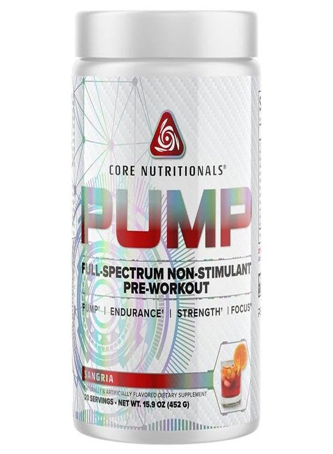 كور نيوتريشنالز مكمل غذائي Core Nutritionals Pump Full-Spectrum الخالي من المنبهات قبل التمرين، مع نترات N03T، وPeak02، وAlpha GPC، لتحقيق أقصى قدر من ضخ الدم والقوة والأداء، 20 حصة (سانجريا). - Image 3