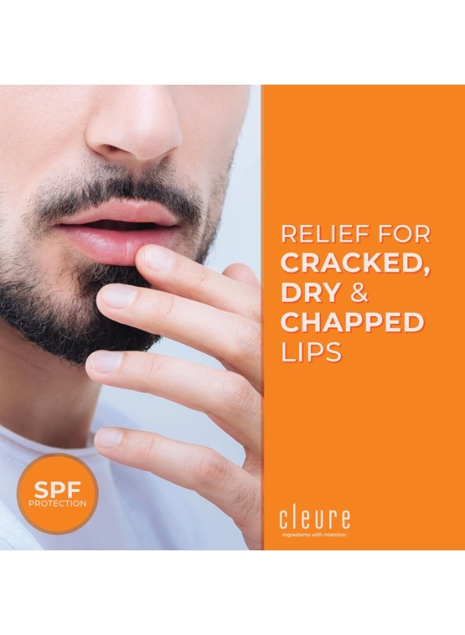 Cleure Cleure Organic All Natural Lip Balm - Paraben Free, Fragrance Free, Flavor Free, & Petroleum Free SPF Lip Balm & Hydrating Lip Butter (.15 oz, 3 Pack)  - Image 4