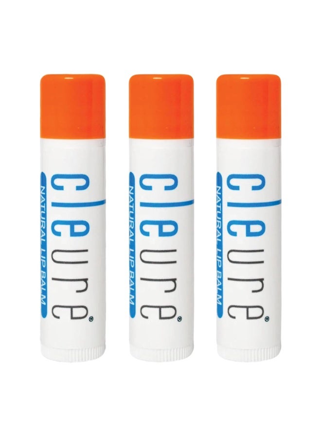 Cleure Cleure Organic All Natural Lip Balm - Paraben Free, Fragrance Free, Flavor Free, & Petroleum Free SPF Lip Balm & Hydrating Lip Butter (.15 oz, 3 Pack)  - Image 1
