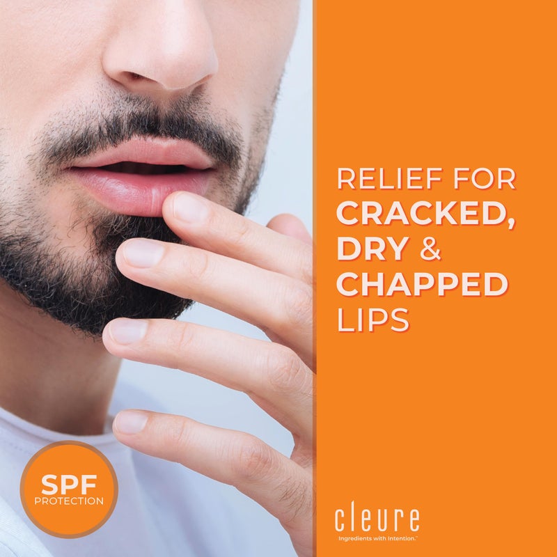 Cleure بلسم شفاه طبيعي عضوي من كلور - خالي من البارابين، خالي من العطور، خالي من النكهات، وخالي من البترول مع واقي شمس للشفاه وزبدة مرطبة للشفاه (0.15 أونصة، 3 عبوات) - Image 2