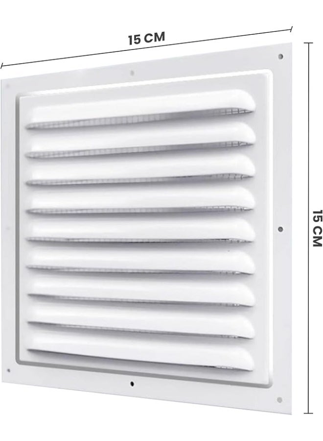 درافل غطاء تهوية معدني من دورافيل، فتحة تهوية مربعة الشكل مقاس 6 بوصات × 6 بوصات، غطاء شبكي، شاشة شبكية مدمجة، فتحات تهوية لأنظمة التدفئة والتهوية وتكييف الهواء للحمام والمكتب المنزلي والمطبخ - Image 2