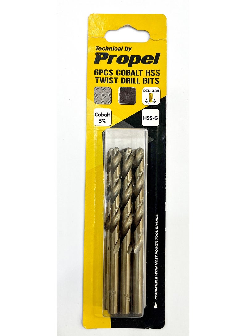 Cobalt HSS drill bits Granded 5.5mm x 93mm, 6pc/card