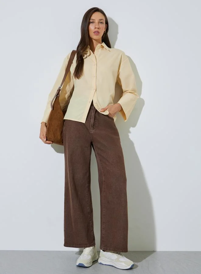 Styli Yellow Long Sleeve Relaxed Fit Shirt