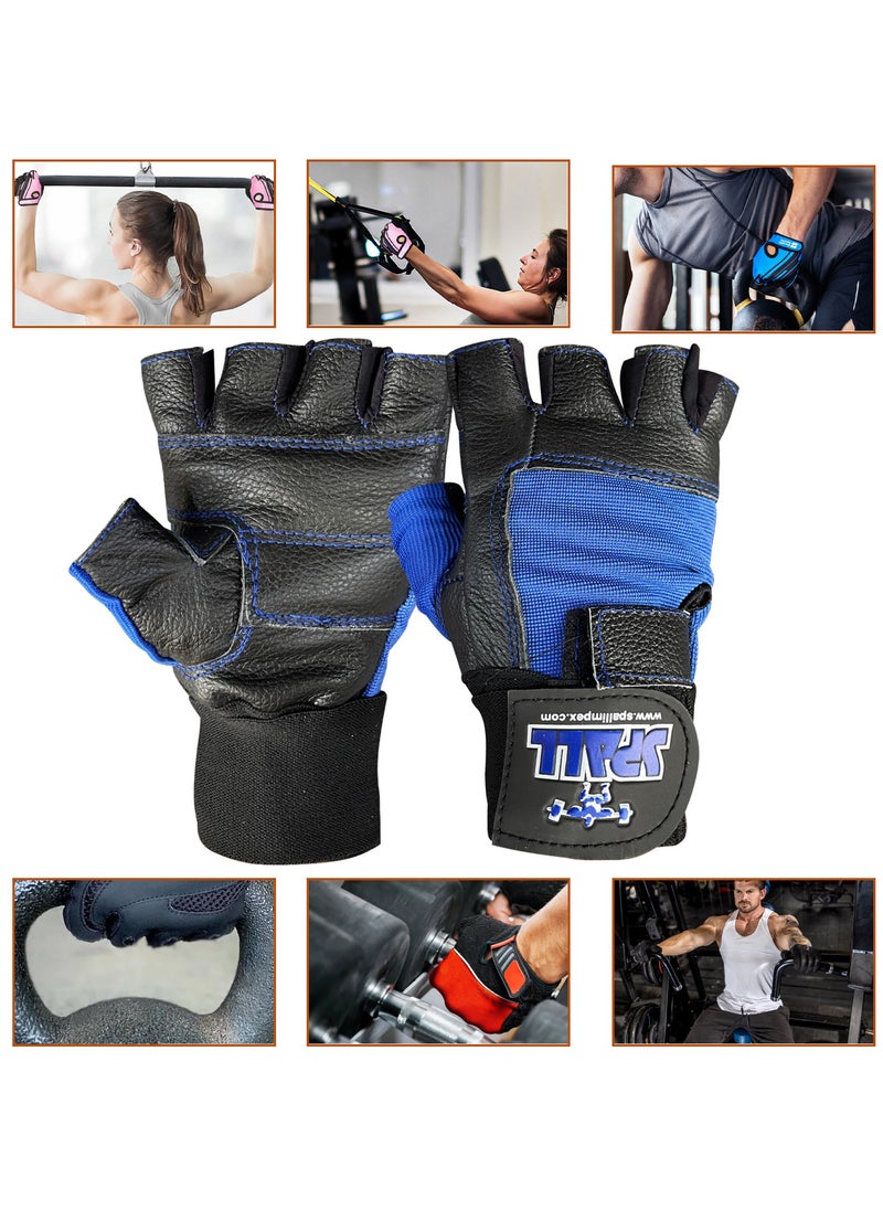 Spall - Weight Lifting Leather Gloves Short Strap Power Lifting Gloves Strong Grip Palm Exercsie Fitness Strengthen Gloves Home Gym - Image 1