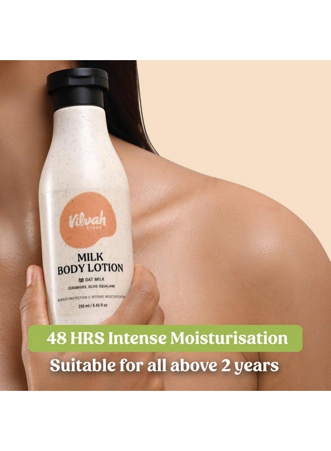 فيلاه ستور لوشن الجسم بالحليب من فيلفا ستور، يعمل على إصلاح حاجز البشرة، ترطيب لمدة 48 ساعة، ترطيب مكثف بحليب الشوفان والسيراميد وسكوالين الزيتون، للرجال والنساء، جميع أنواع البشرة، 250 مل - Image 2