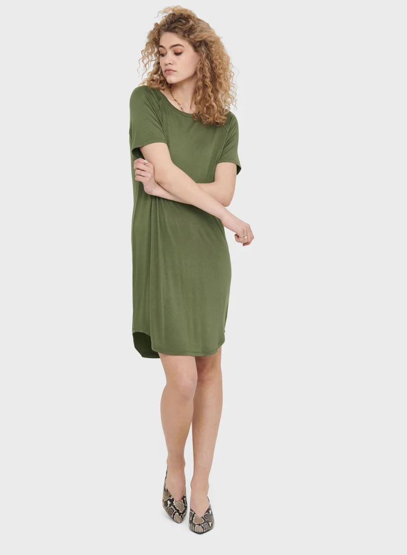 Jacqueline de Yong Curved Hem  T-Shirt Dress