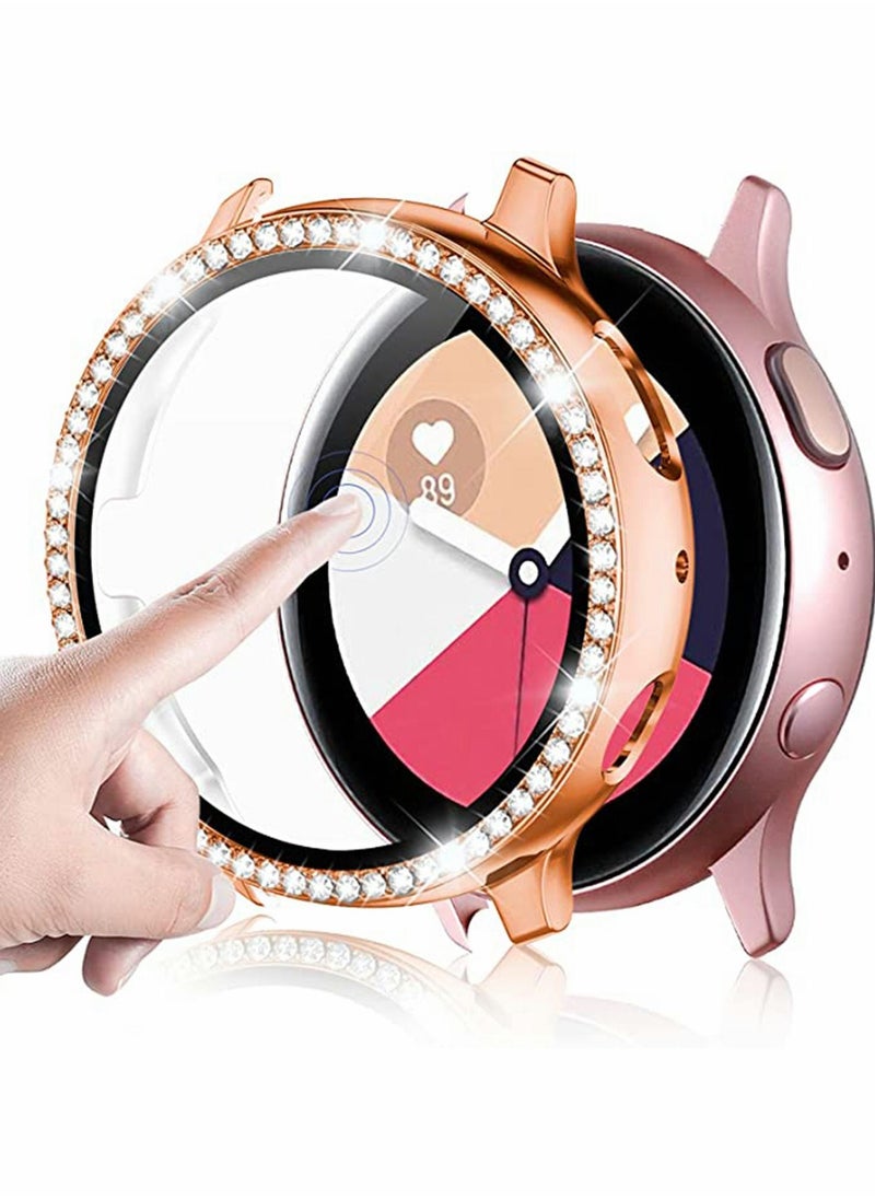 Y&D Compatible for Samsung Galaxy Watch Active 2 Screen Protector 44mm Crystal Diamonds Design Women Girl Full Protective Bumper with HD  - Image 1
