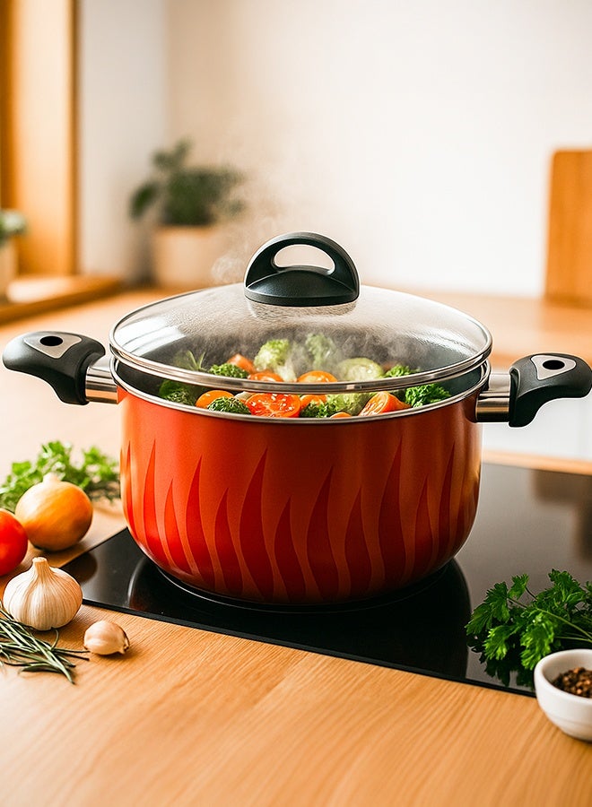 كاواشي شیشے کے ڈھکن نان اسٹک بلیک ایلومینیم کے ساتھ کاواشی سپر کک کیسرول - Image 5