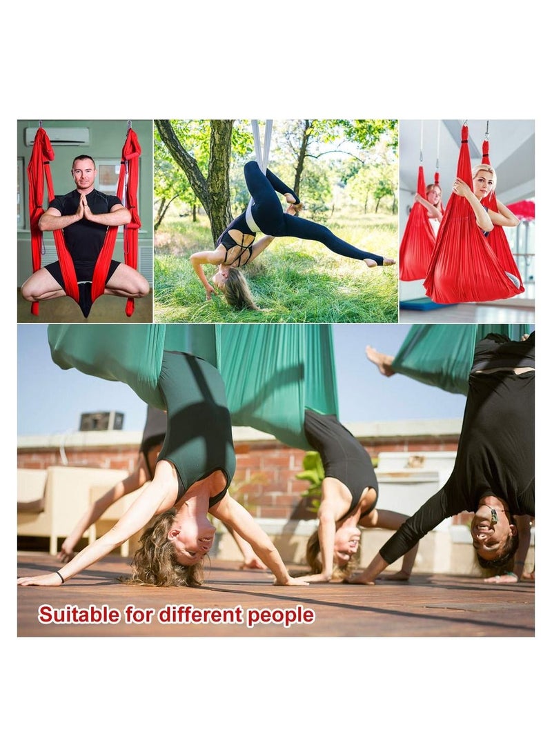 Arabest - Yoga Hammock - Aerial Yoga Swing Set, Yoga Trapeze Inversion Exercises with Extension Straps and Ceiling Anchors, Hanging Aerial Hammock for Fitness, Dance, Yoga, Gymnastics - Image 1