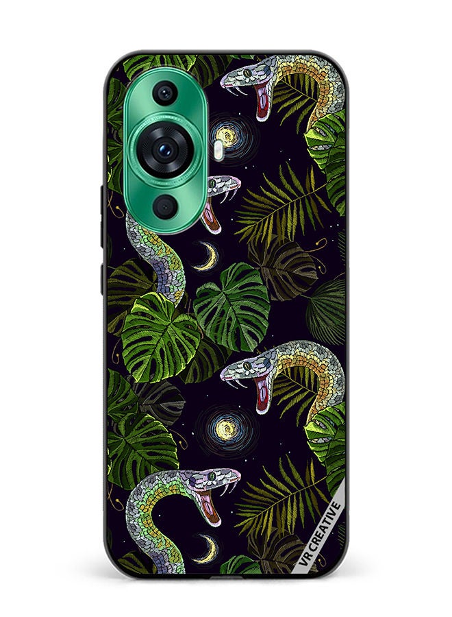 VR CREATIVE Protective Case Cover For Huawei nova 11 Pro Embroidery Snakes, Night Sky And Tropical Palm Leaves Design Multicolour - Image 1