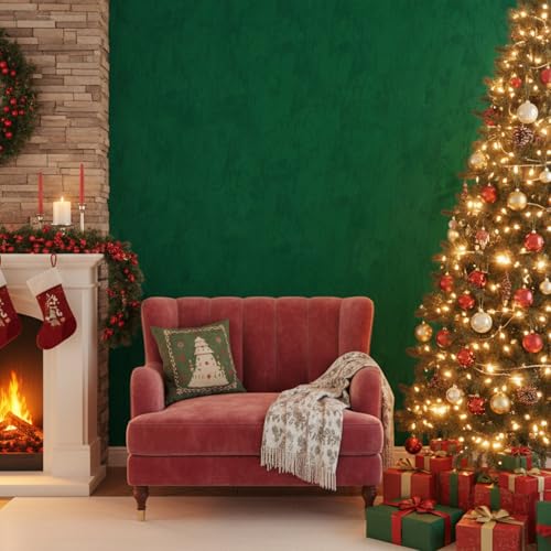 ReWallpaper Green Peel and Stick Wallpaper Luxury Emerald Green Velvet Wallpaper for Bedroom Self Adhesive Removable Textured Contact Paper for Cabinets Soft Velvet Fabric Drawer Liner 17.5inX6.5ft - Image 2