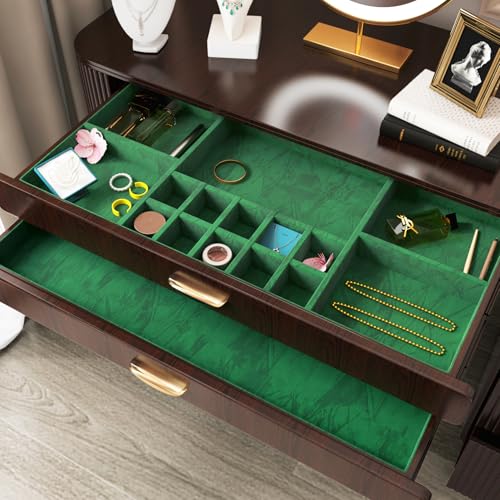 ReWallpaper Green Peel and Stick Wallpaper Luxury Emerald Green Velvet Wallpaper for Bedroom Self Adhesive Removable Textured Contact Paper for Cabinets Soft Velvet Fabric Drawer Liner 17.5inX6.5ft - Image 3