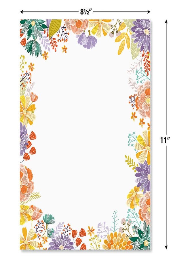 Current Wildflower Floral Letter Paper - Spring Stationery Papers With Decorative Wildflower Border, Printable Holiday, Wedding & Bridal Shower, & Invitation Sheets, Set of 25, 8 1/2" x 11" - Image 2