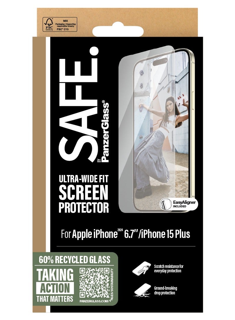 PanzerGlass SAFE Screen Protector iPhone 16 Plus - Ultra Wide and Clear - Image 3