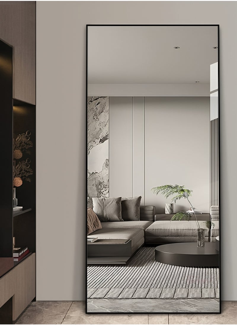 Taimi Full Body Mirror Full Length Mirror with Black Aluminum Alloy Frame Mirror Full Length with Stand Wall Mounted Mirror Hanging Mirror for Wall 180X80CM  - Image 1
