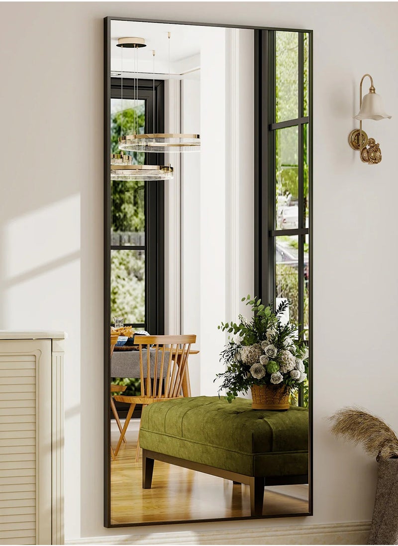 Taimi Full Body Mirror Full Length Mirror with Black Aluminum Alloy Frame Mirror Full Length with Stand Wall Mounted Mirror Hanging Mirror for Wall 180X80CM  - Image 4