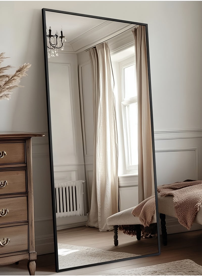 Taimi Full Body Mirror Full Length Mirror with Black Aluminum Alloy Frame Mirror Full Length with Stand Wall Mounted Mirror Hanging Mirror for Wall 180X80CM  - Image 5