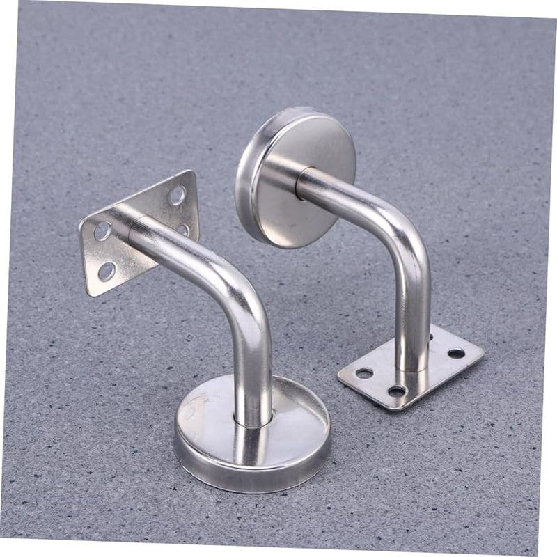 Stainless Steel Handrail Brackets 3 Pack Wall Mounted Stair Rail Support Silver Finish - Image 5