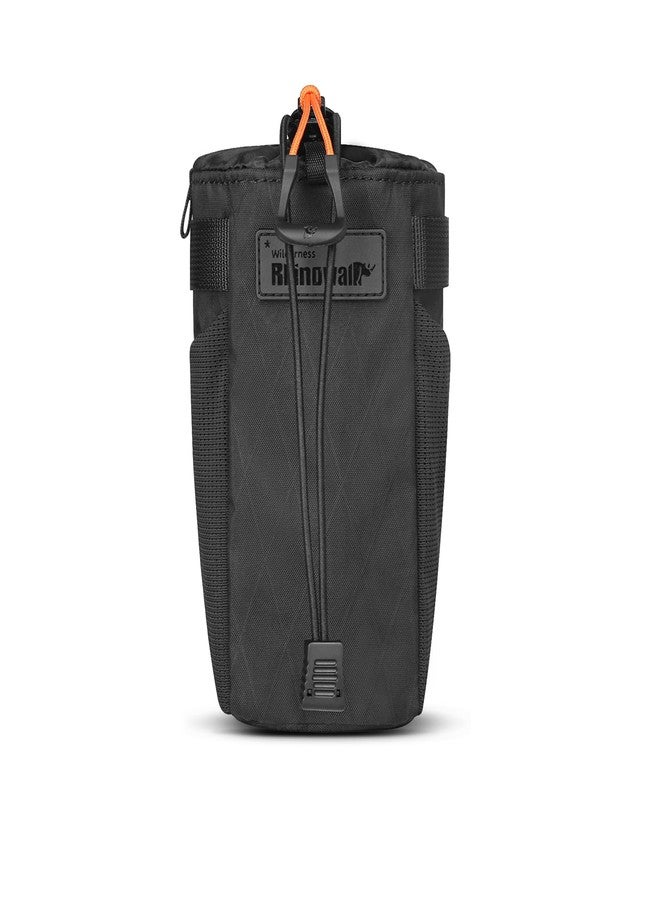 Rhinowalk Bike Water Bottle Bag with Quick Release, Insulated & Waterproof, 3-Point Mounting, Drain Hole, Side Mesh Pockets - Durable Nylon for MTB, Road, and Gravel Bikes（Black） - Image 3