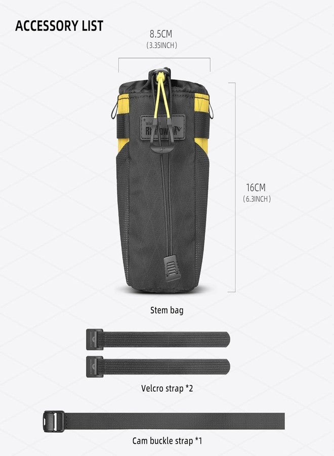 Rhinowalk Bike Water Bottle Bag with Quick Release, Insulated & Waterproof, 3-Point Mounting, Drain Hole, Side Mesh Pockets - Durable Nylon for MTB, Road, and Gravel Bikes（Black） - Image 2