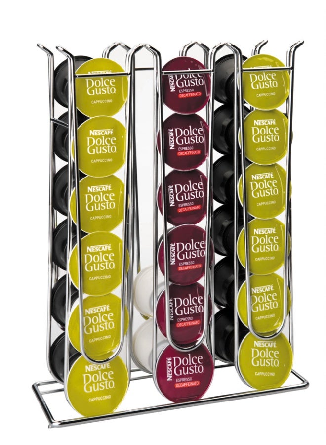 ibili حامل كبسولات هيلينز دولشي غوستو لـ 36 كبسولة قهوة، منظم قهوة عصري، تخزين مضغوط على السطح، حامل كبسولات قهوة سهل الوصول، حل عملي لمحطة القهوة في المنزل أو المكتب