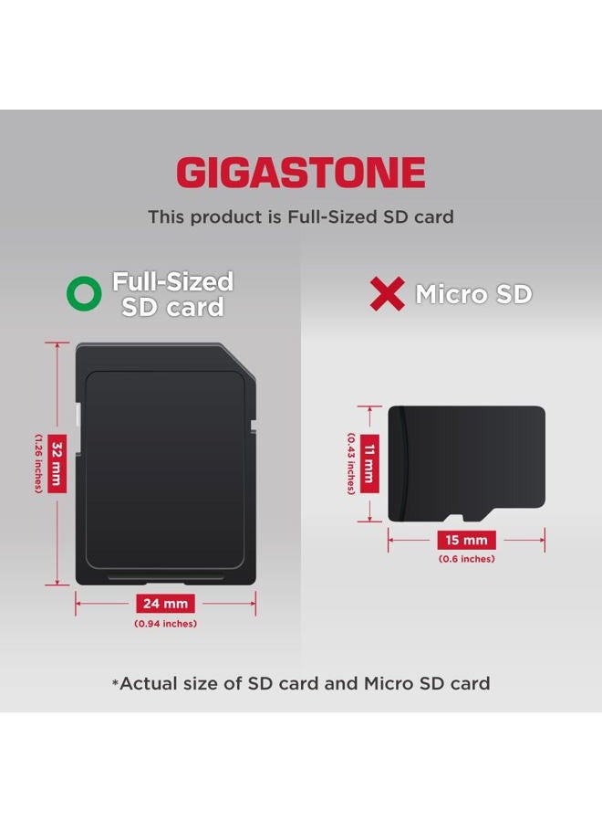 GIGASTONE 32GB SD Card 5-Pack UHS-I U1 Class 10 SDHC Memory Card High-Speed Full HD Video Compatible with Canon Digital Camera, SPYPOINT TACTACAM WOSPORTS Trail Camera, with 5 Mini Cases - Image 2