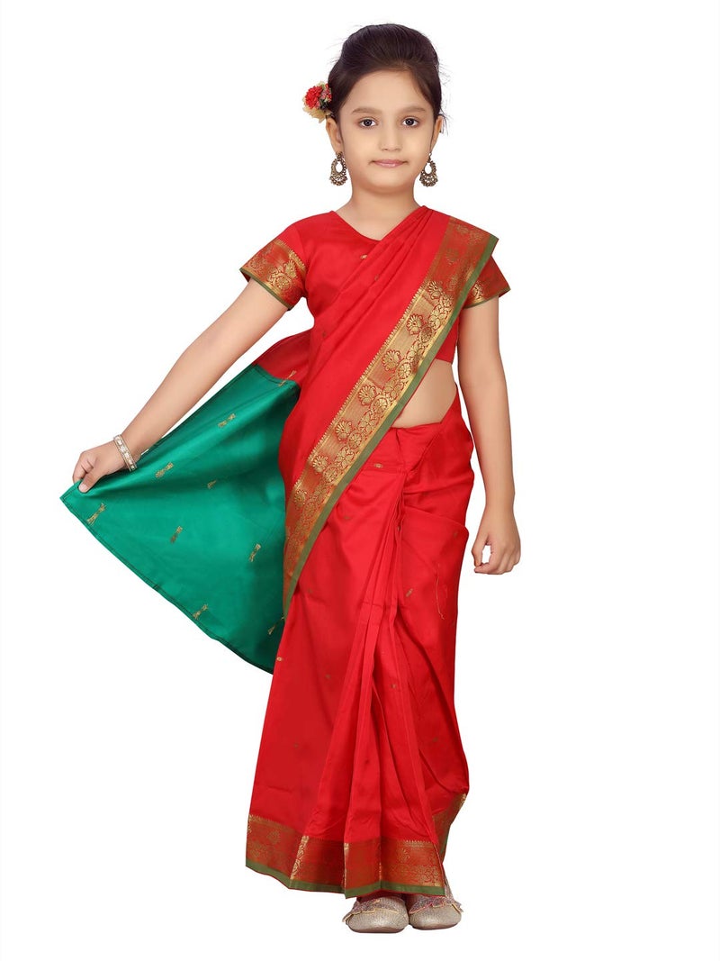 aarikka Aarika silk Girls Red Colour Saree (Sr-20690-Red-16) - Image 1