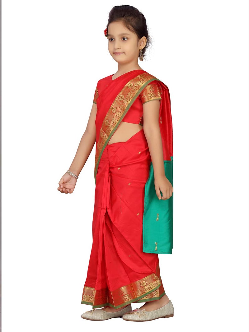 aarikka Aarika silk Girls Red Colour Saree (Sr-20690-Red-16) - Image 3