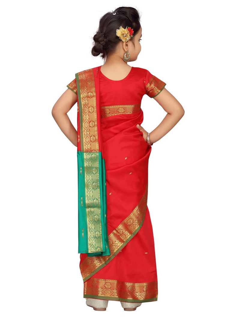 aarikka Aarika silk Girls Red Colour Saree (Sr-20690-Red-16) - Image 4