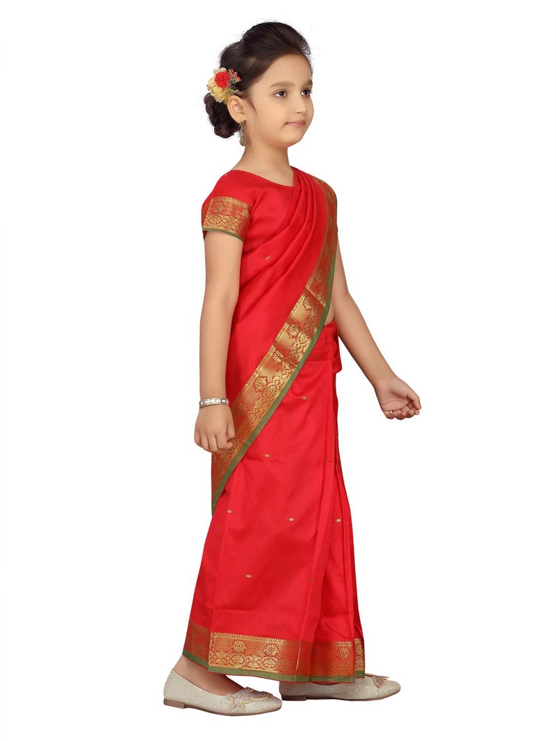 aarikka Aarika silk Girls Red Colour Saree (Sr-20690-Red-16) - Image 2