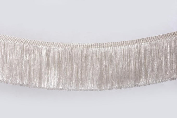 PREMDAS LACE FRINGE TRIM LACE POLYERTER FIBRE TASSEL 6INCH WIDE 10 YARDS LONG FOR CLOTHES ACCESSORIES LATIN WEDDING DRESS DIY LAMP SHADE DECORATION PACK OF 1 OFF WHITE