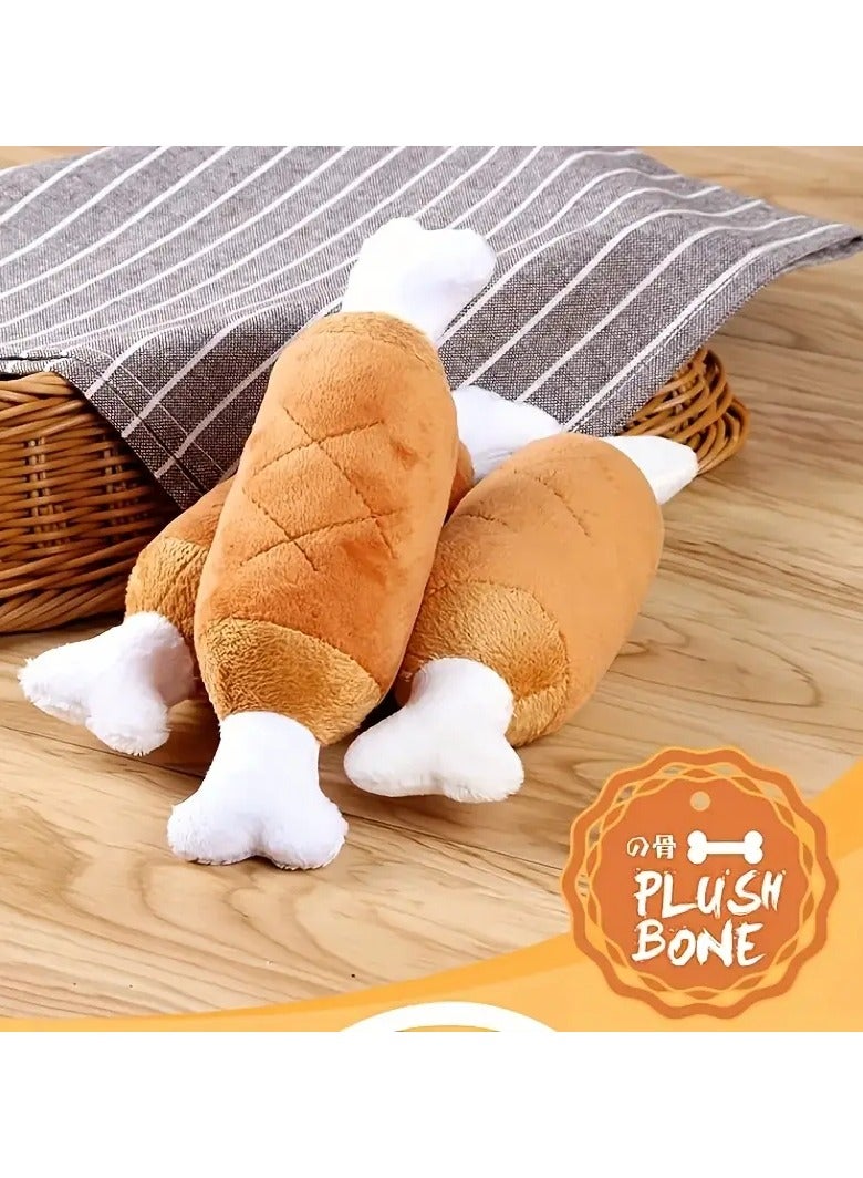 جلوسكي لعبة الكلب ساق الدجاج السكيكي - مضغ بلش دائم للجرو والسلالات الصغيرة ، الأسنان التفاعلية طحن وقت اللعب الملحقات - Image 3