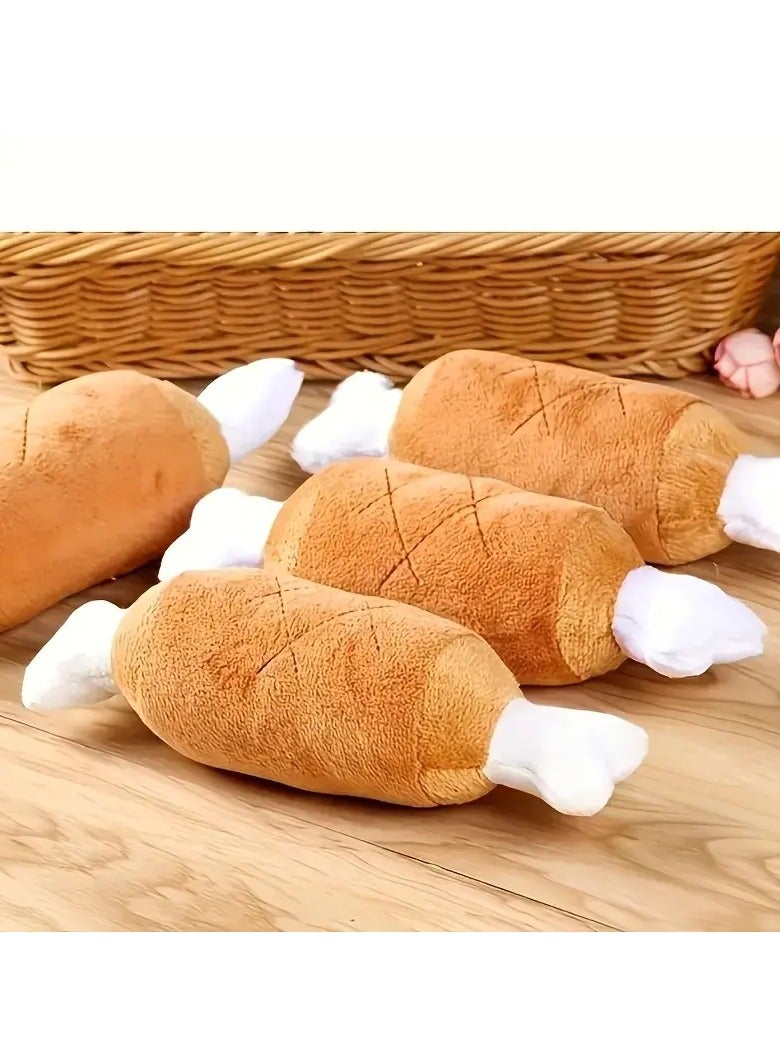 جلوسكي لعبة الكلب ساق الدجاج السكيكي - مضغ بلش دائم للجرو والسلالات الصغيرة ، الأسنان التفاعلية طحن وقت اللعب الملحقات - Image 4