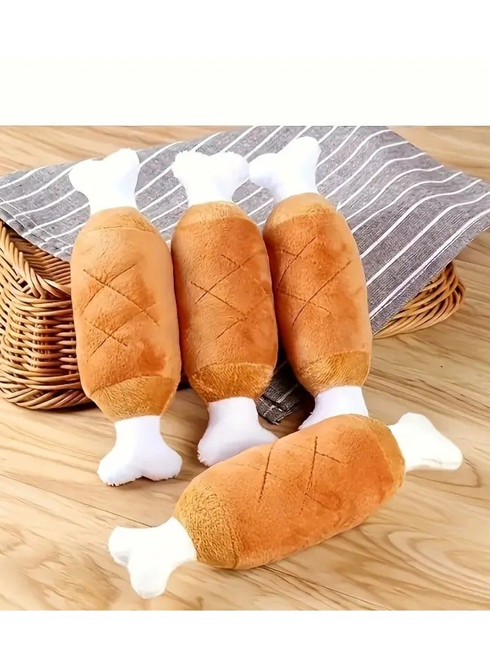 جلوسكي لعبة الكلب ساق الدجاج السكيكي - مضغ بلش دائم للجرو والسلالات الصغيرة ، الأسنان التفاعلية طحن وقت اللعب الملحقات - Image 5