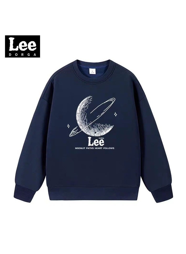 LEE Lee Brand Hoodie Loose Casual Round Neck Long Sleeved Hoodie 