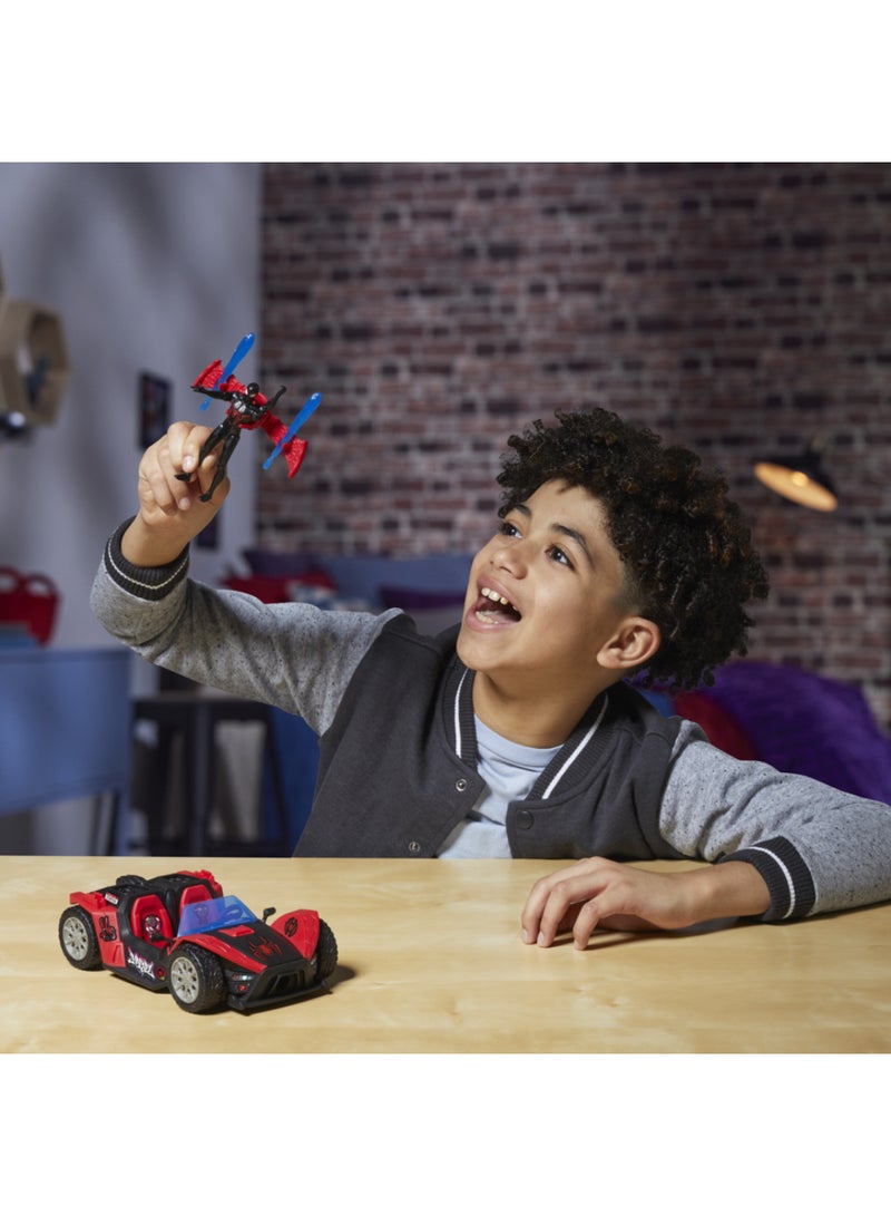 SPIDERMAN Marvel Spider-Man VenomVersus Epic World of Action Miles Morales Remix Blast Racer 4-Inch (10 CM) Figure & Toy Car, Accessories, Super Hero Toys, 4+ - Image 4