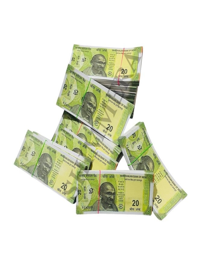 Shimmera ₹20 Dummy Notes (Pack of 500) - Educational Play Money Dummy Currency Fake Note for Kids, Props & Events - Image 1