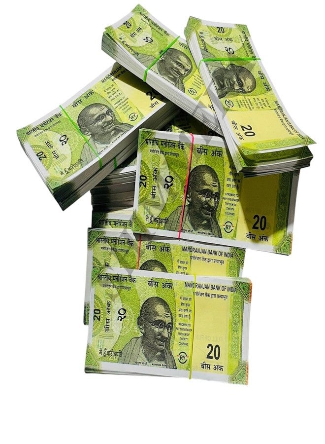 Shimmera ₹20 Dummy Notes (Pack of 500) - Educational Play Money Dummy Currency Fake Note for Kids, Props & Events - Image 5